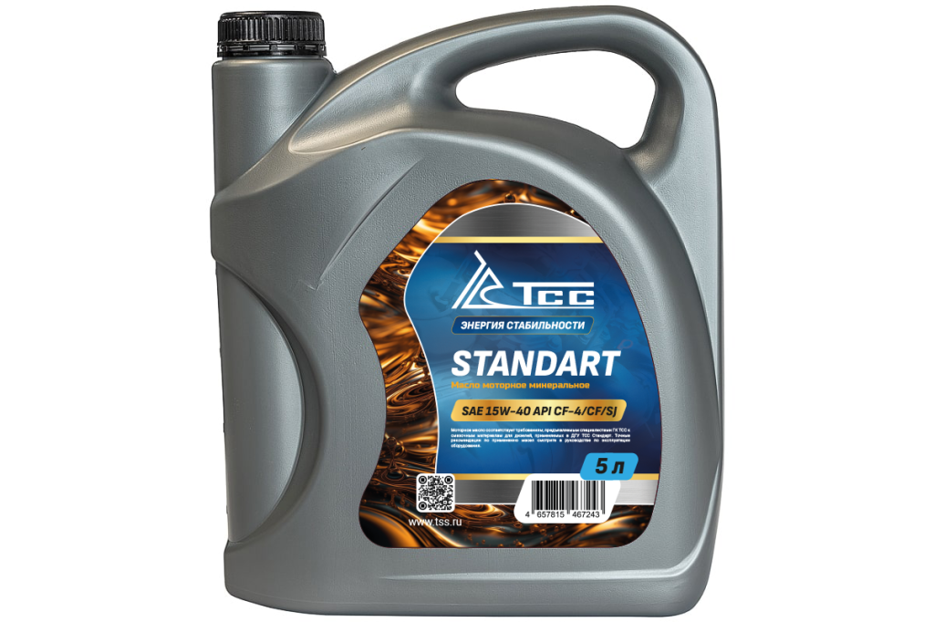 Масло моторное минеральное ТСС Стандарт SAE 15W40 CF-4 канистра 5л/Motor oil 5liter can 046933